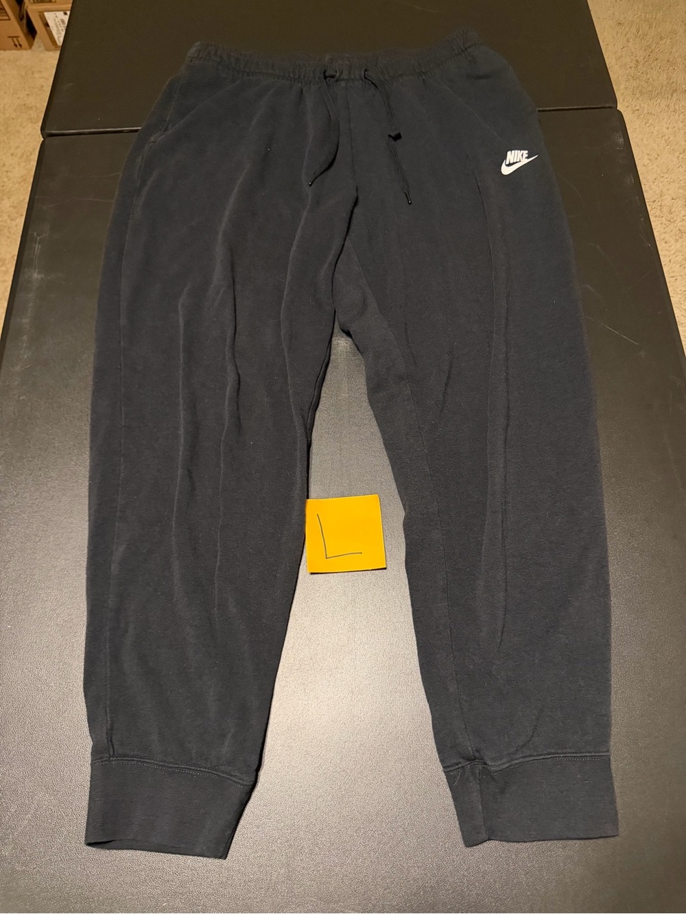 Nike Black Jogger Sweatpants with White Swoosh